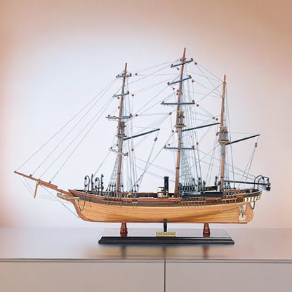 24" Wood Brown Solid Wood Hand Painted 1862 CSS Alabama Model Boat HomeRoots