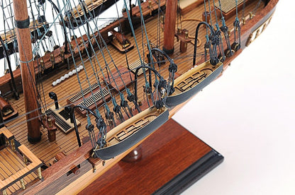 24" Wood Brown Solid Wood Hand Painted 1862 CSS Alabama Model Boat HomeRoots