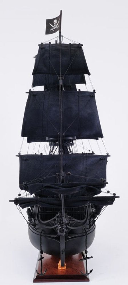29" Black Black Pearl Pirate Boat Hand Painted Decorative Boat HomeRoots