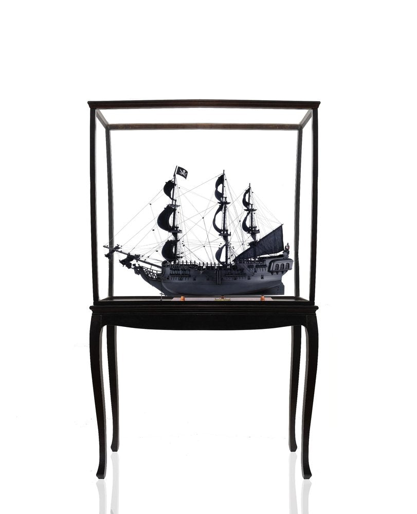 69" Black Solid Wood Hand Painted Black Pearl Pirate Floor Display Model Boat HomeRoots