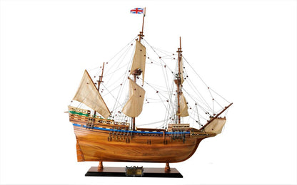 30" Wood Brown Mayflower Boat Hand Painted Decorative Boat HomeRoots