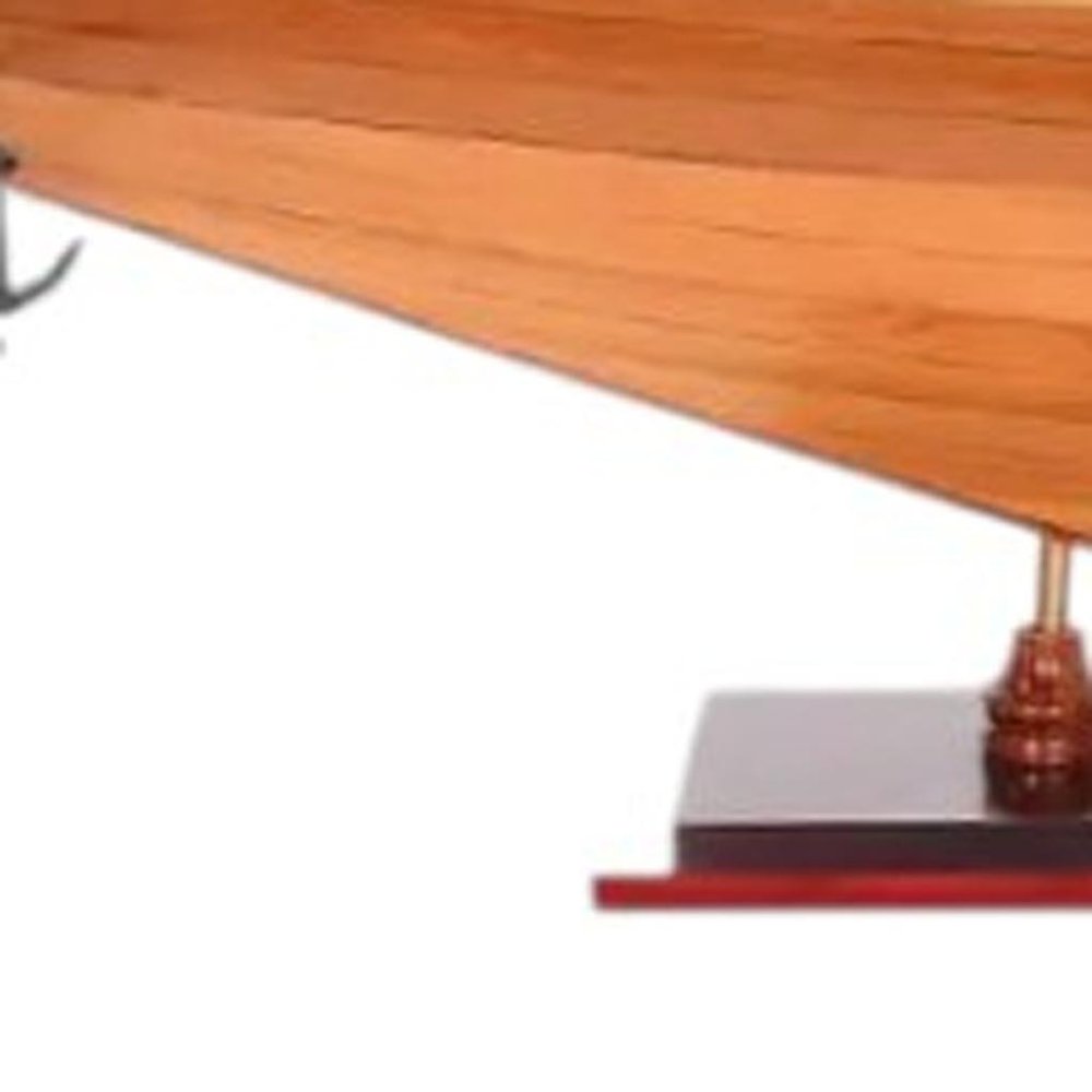 33" Wood Brown Solid Wood Hand Painted Bluenose II Model Boat HomeRoots
