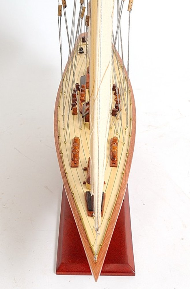 31" Wood Brown Endeavour Yacht Hand Painted Sculpture HomeRoots
