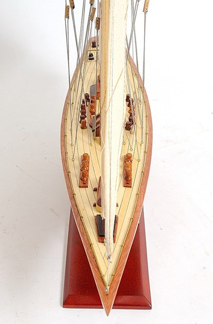 31" Wood Brown Endeavour Yacht Hand Painted Sculpture HomeRoots