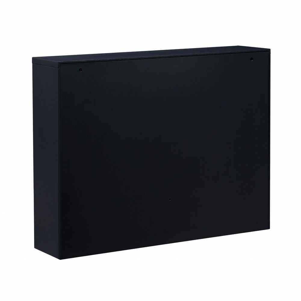 26" Black Wood Wall Mounted Folding Floating Desk HomeRoots