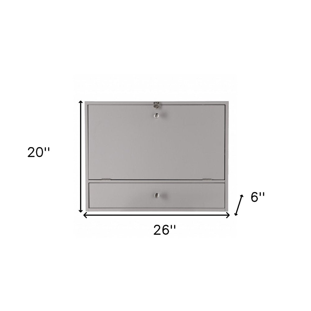 26" Gray Wall Mounted Floating Desk HomeRoots