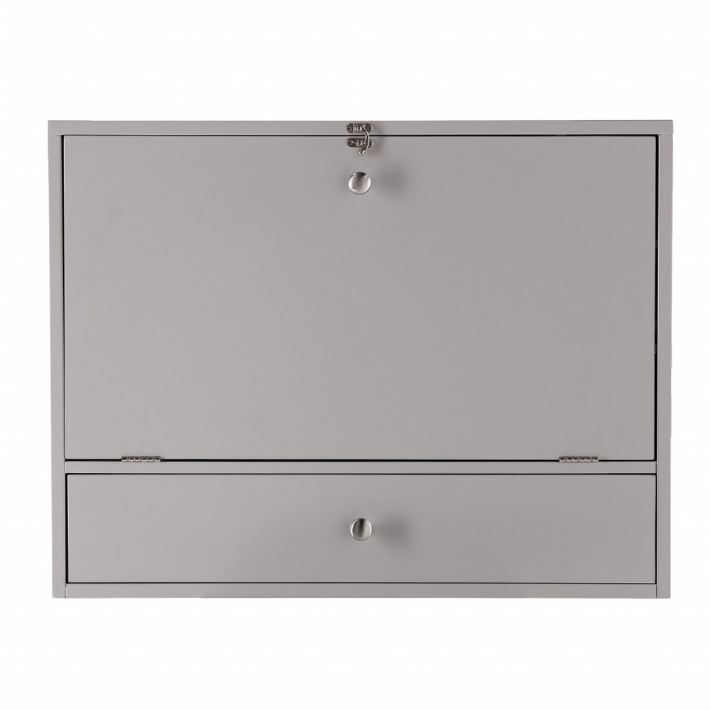 26" Gray Wall Mounted Floating Desk HomeRoots