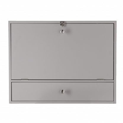 26" Gray Wall Mounted Floating Desk HomeRoots