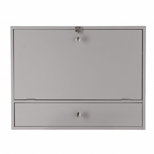 26" Gray Wall Mounted Floating Desk HomeRoots