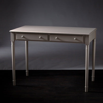 43" Gray Solid Wood Writing Desk With Two Drawers HomeRoots