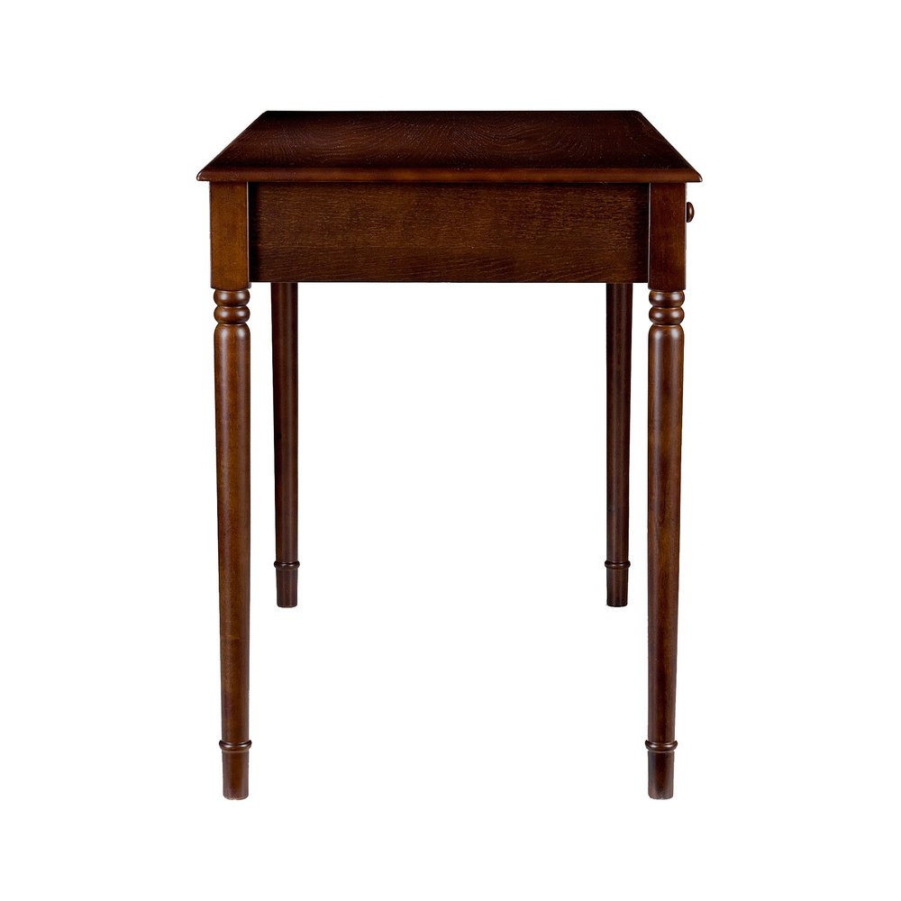 43" Brown Solid Wood Writing Desk With Two Drawers HomeRoots
