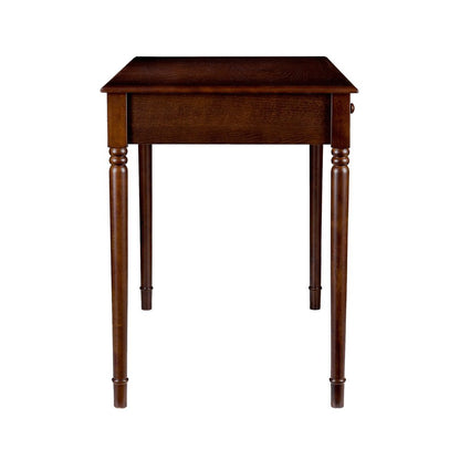 43" Brown Solid Wood Writing Desk With Two Drawers HomeRoots