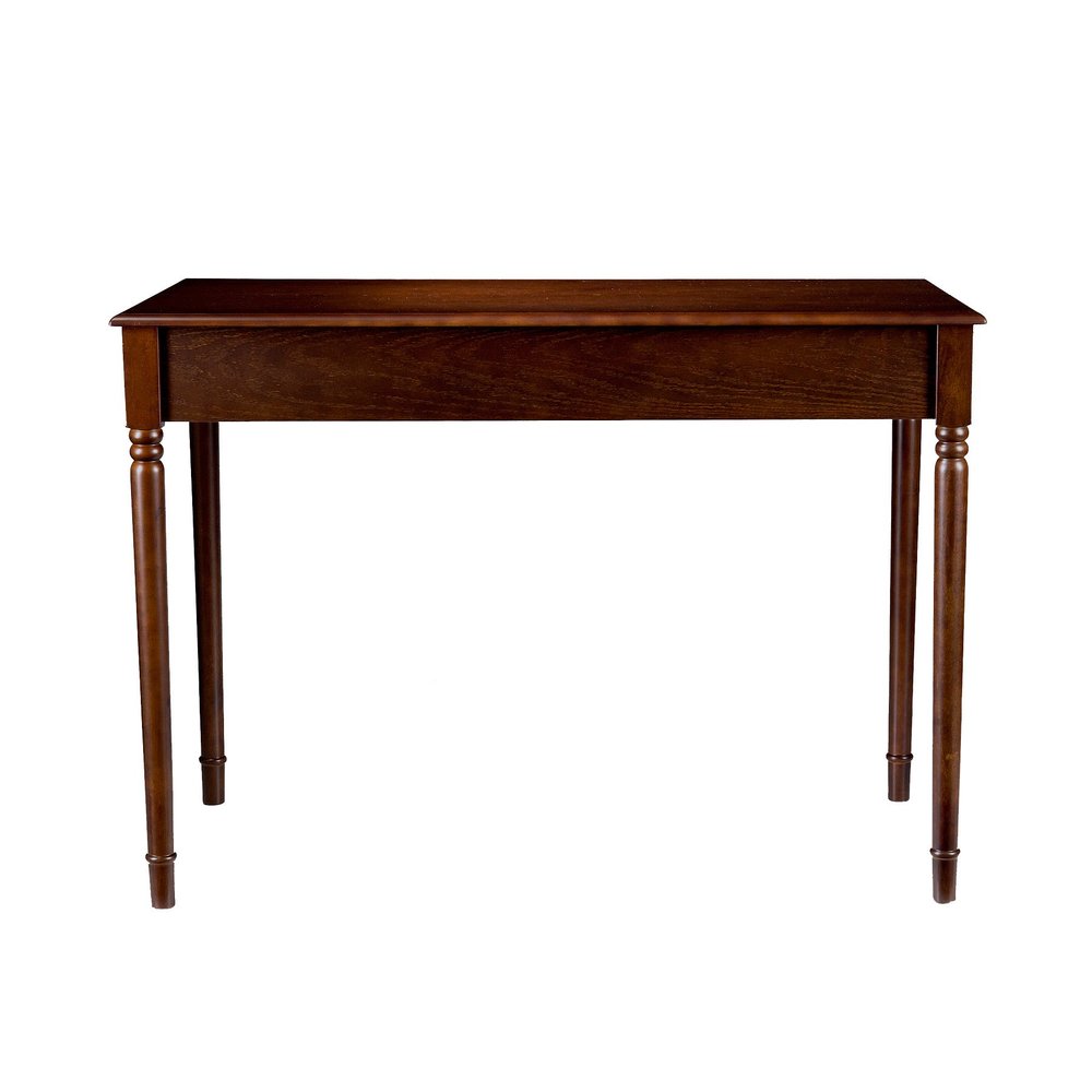 43" Brown Solid Wood Writing Desk With Two Drawers HomeRoots