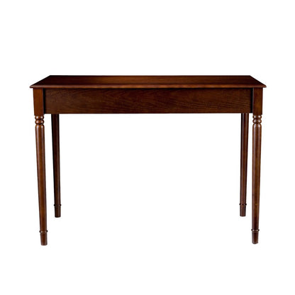 43" Brown Solid Wood Writing Desk With Two Drawers HomeRoots