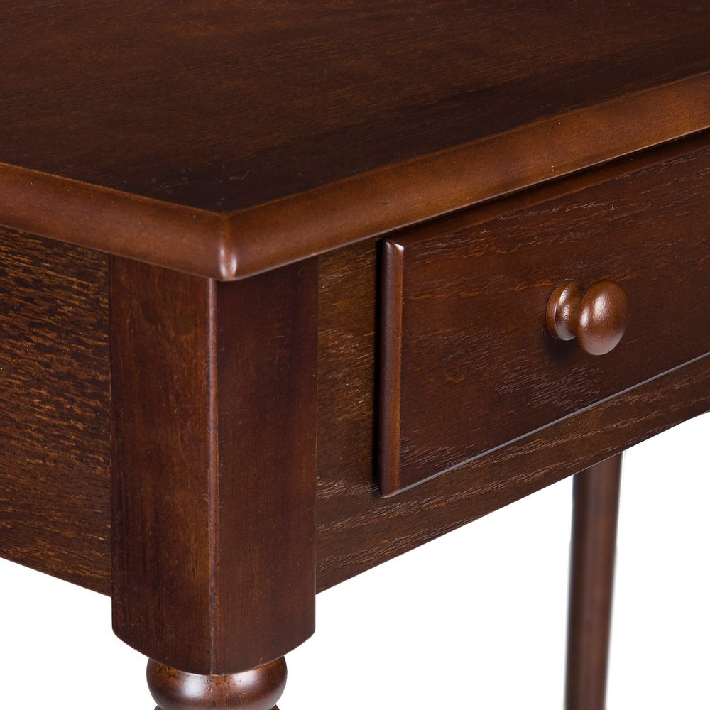 43" Brown Solid Wood Writing Desk With Two Drawers HomeRoots
