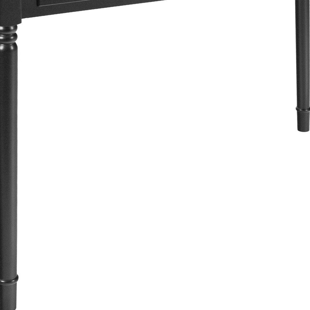 43" Black Fir Solid Wood Writing Desk With Two Drawers HomeRoots