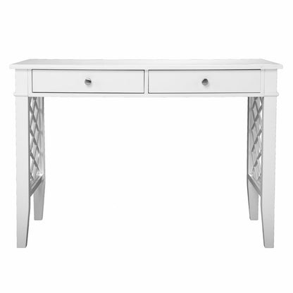 43" White Wood With Two Drawers HomeRoots