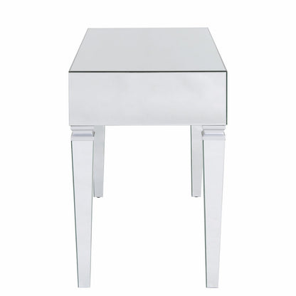 47" Silver Mirrored Writing Desk With Three Drawers HomeRoots