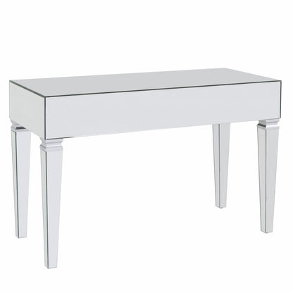 47" Silver Mirrored Writing Desk With Three Drawers HomeRoots