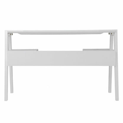 48" White Wood With Two Drawers HomeRoots