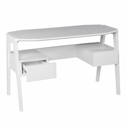 48" White Writing Desk With Two Drawers HomeRoots