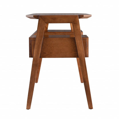 48" Brown Writing Desk With Two Drawers HomeRoots