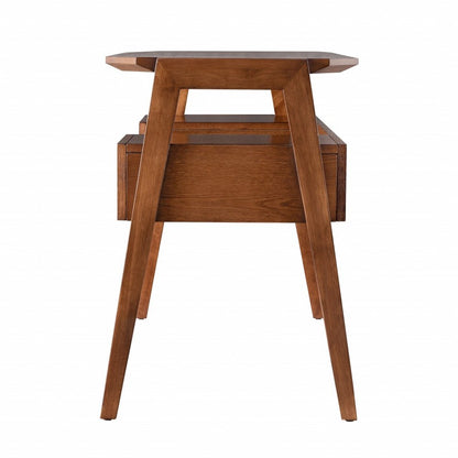 48" Brown Writing Desk With Two Drawers HomeRoots