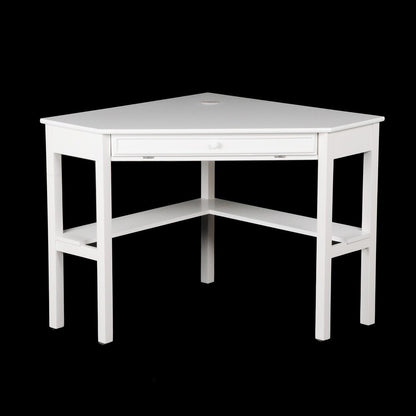 48" White Solid Wood Corner Writing Desk HomeRoots