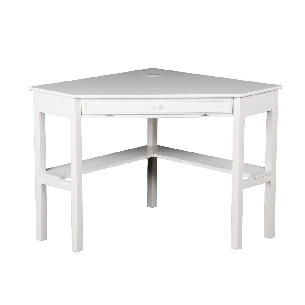 48" White Solid Wood Corner Writing Desk HomeRoots