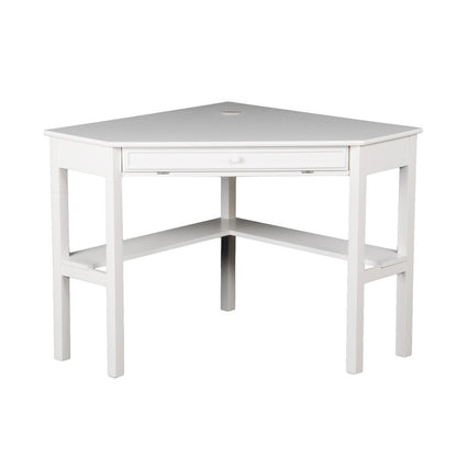 48" White Solid Wood Corner Writing Desk HomeRoots