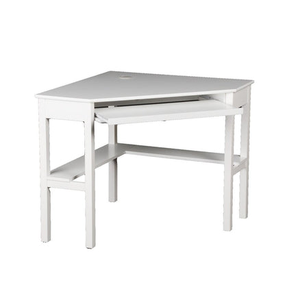 48" White Solid Wood Corner Writing Desk HomeRoots