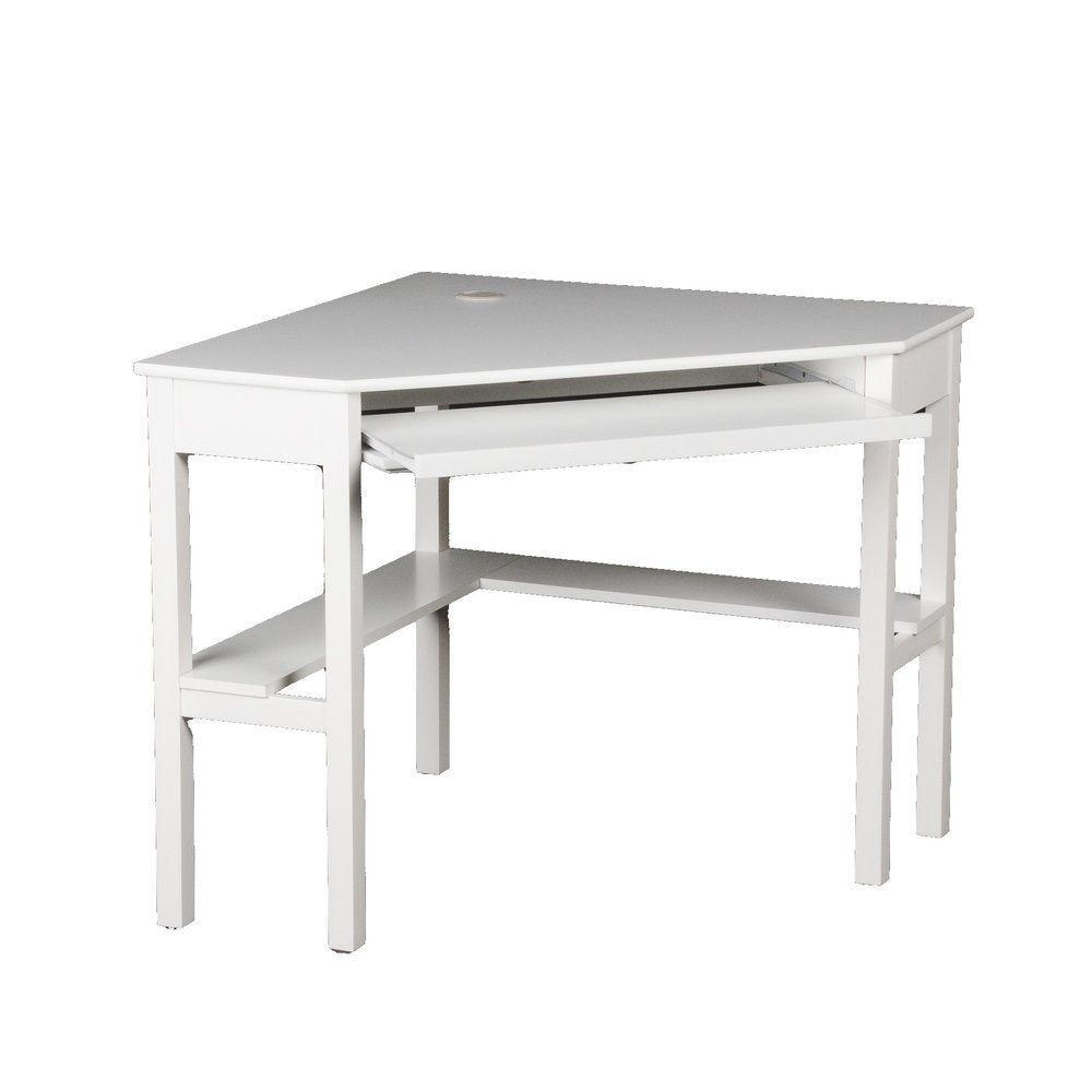 48" White Solid Wood Corner Writing Desk HomeRoots