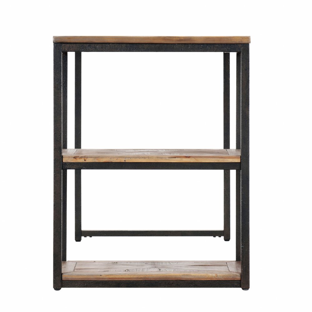 50" Brown and Black Solid Wood Writing Desk HomeRoots