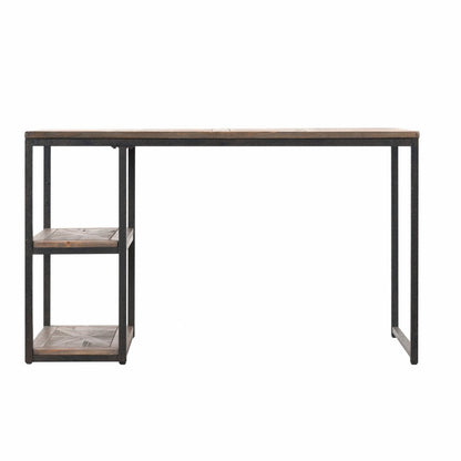 50" Brown and Black Solid Wood Writing Desk HomeRoots