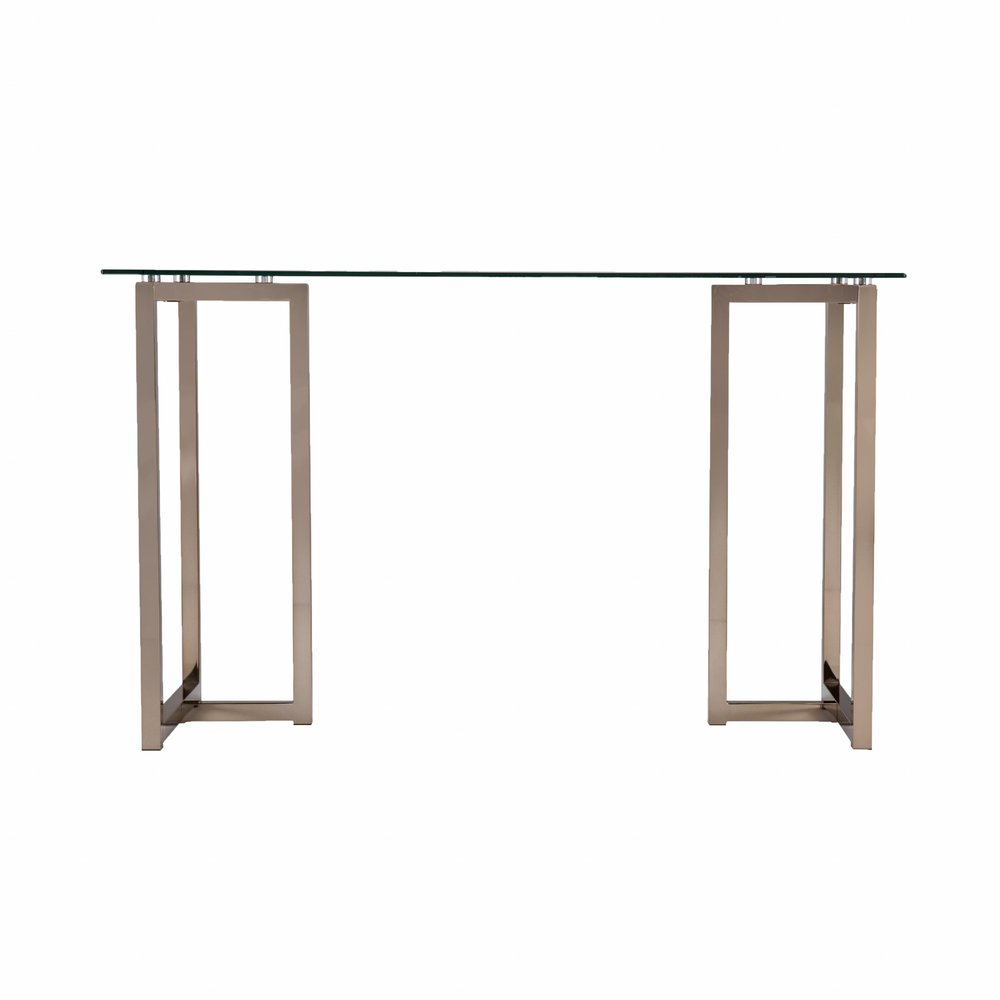 48" Clear and Champagne Glass Writing Desk HomeRoots