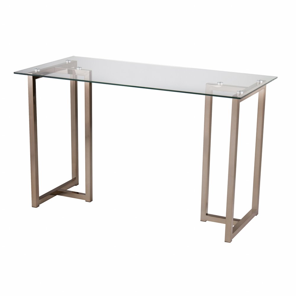 48" Clear and Champagne Glass Writing Desk HomeRoots