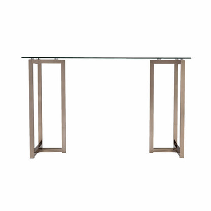 48" Clear and Champagne Glass Writing Desk HomeRoots