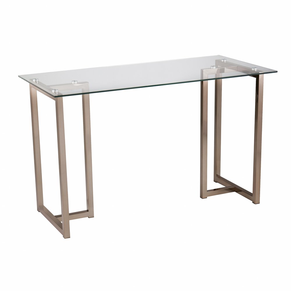 48" Clear and Champagne Glass Writing Desk HomeRoots