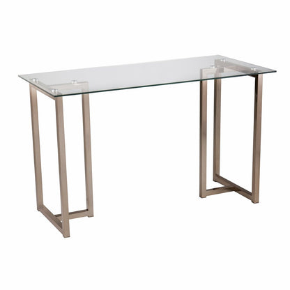 48" Clear and Champagne Glass Writing Desk HomeRoots
