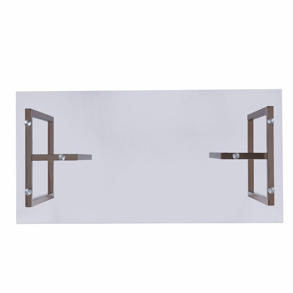48" Clear and Champagne Glass Writing Desk HomeRoots