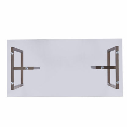 48" Clear and Champagne Glass Writing Desk HomeRoots