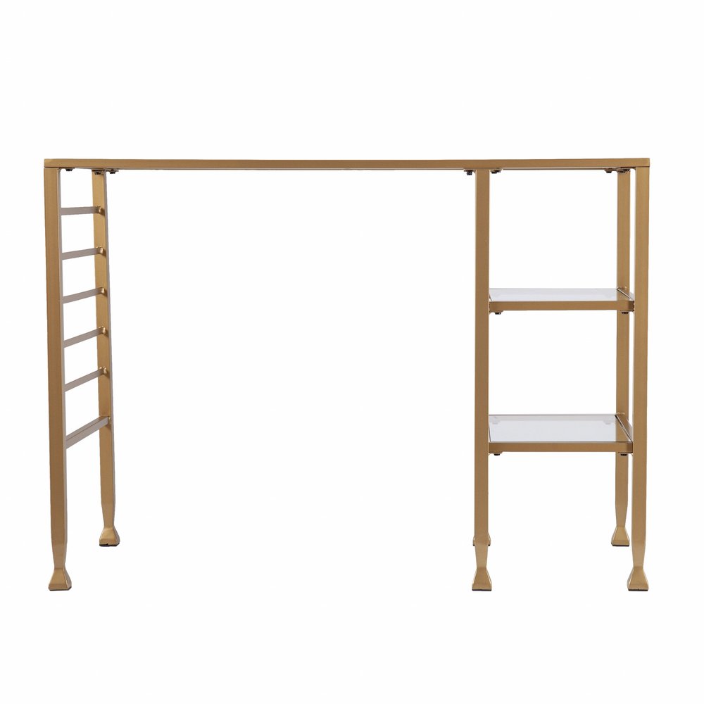 43" Clear and Gold Glass Writing Desk HomeRoots