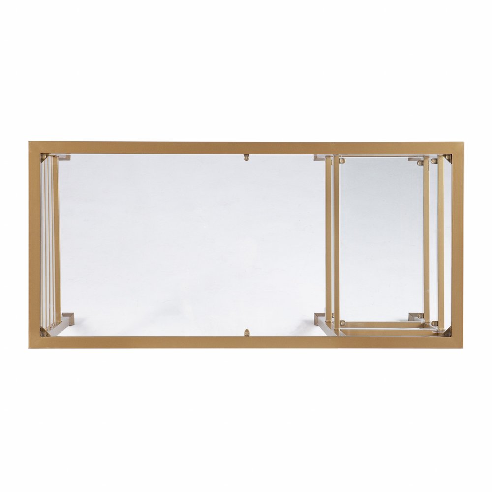 43" Clear and Gold Glass Writing Desk HomeRoots