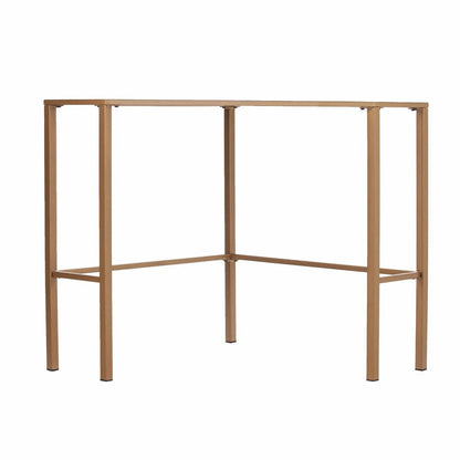 42" Clear and Gold Glass and Iron Corner Writing Desk HomeRoots