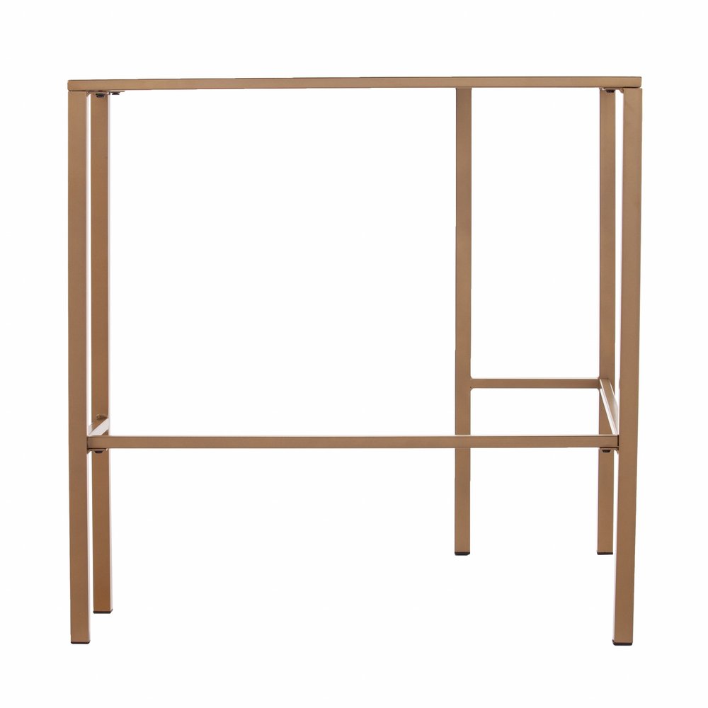 42" Clear and Gold Glass and Iron Corner Writing Desk HomeRoots
