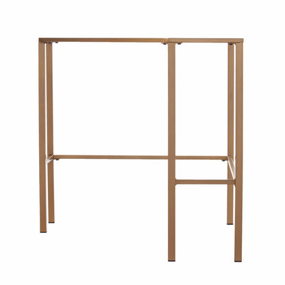 42" Clear and Gold Glass and Iron Corner Writing Desk HomeRoots