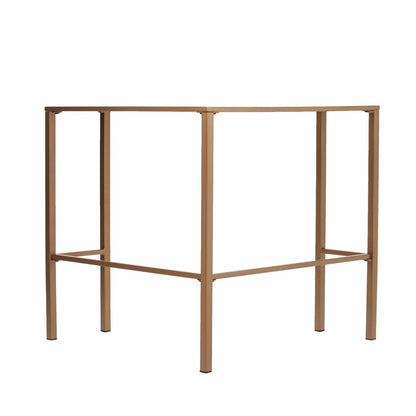 42" Clear and Gold Glass and Iron Corner Writing Desk HomeRoots