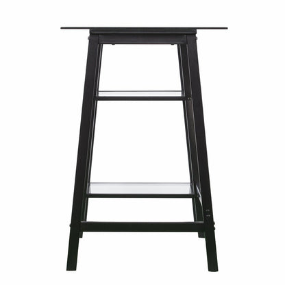 46" Clear and Black Glass Writing Desk HomeRoots