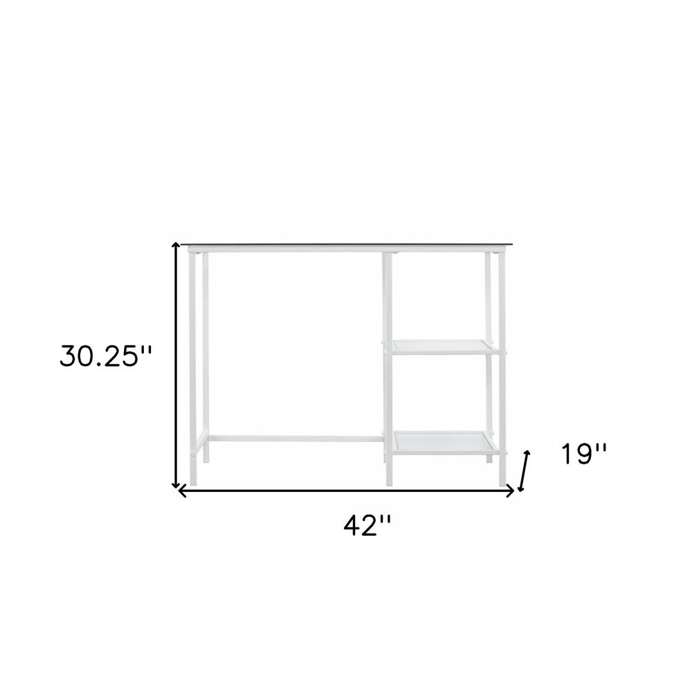42" Clear and White Glass and Iron HomeRoots