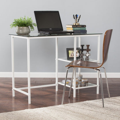 42" Clear and White Glass and Iron HomeRoots
